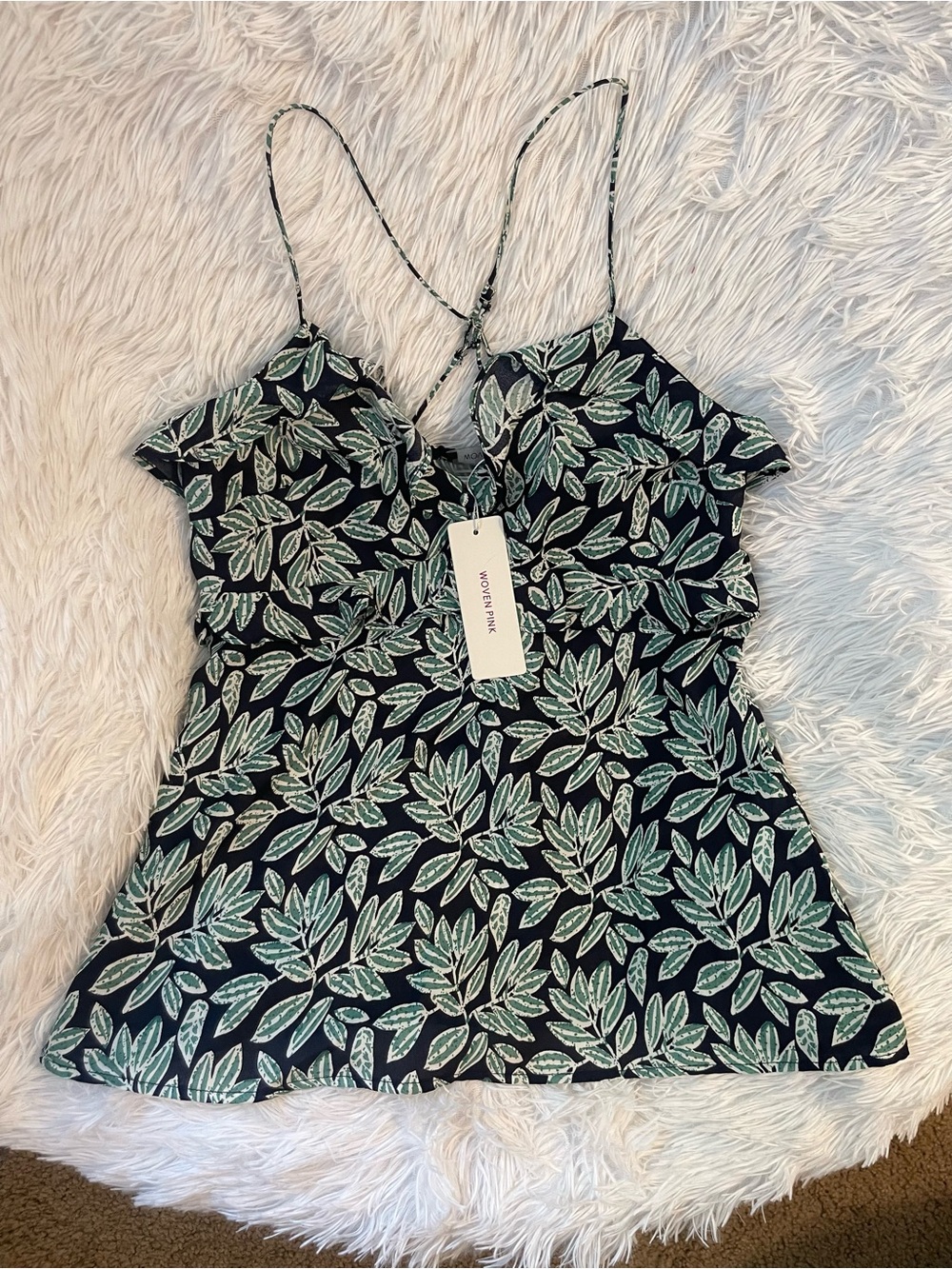 Ruffle button bohemian gypsy hippie tank top